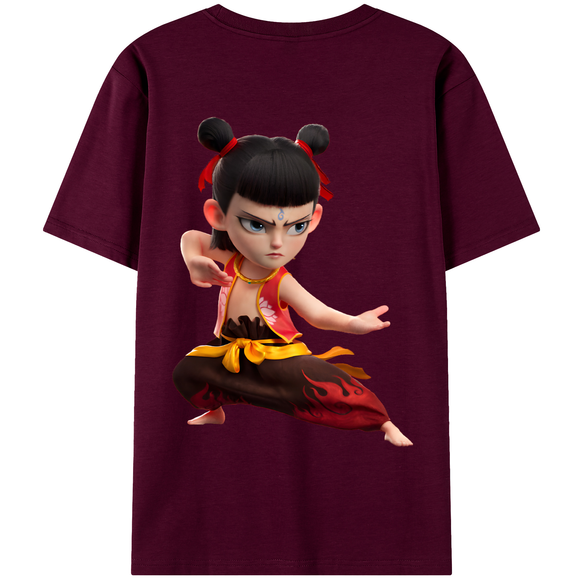 （画像用） Ne Zha 2 ナタ 魔童の大暴れ レディース半袖Tシャツ(バックプリント)